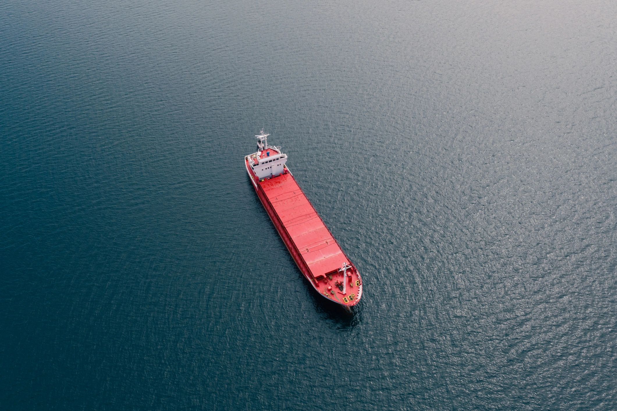 Cargo ship traveling through Northern European waters